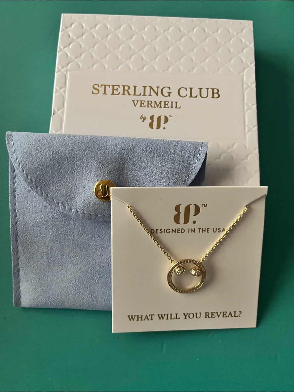 STERLING CLUB Vermeil Gold Smiley Pendant Necklace - Gold